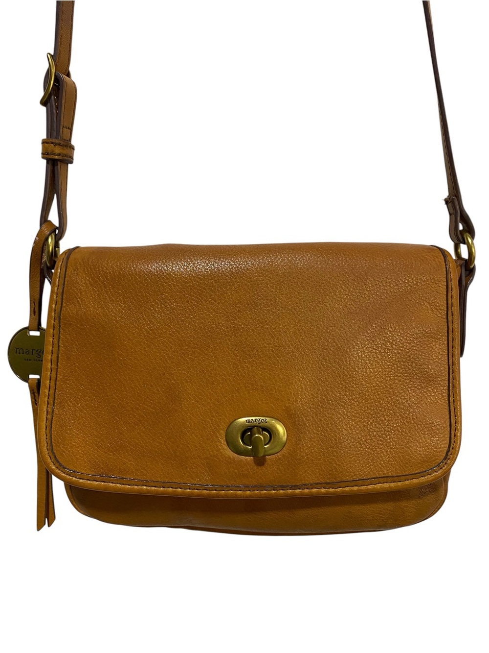 margot Tan Leather Crossbody with Turn-Lock Detail - Picture 9 of 15